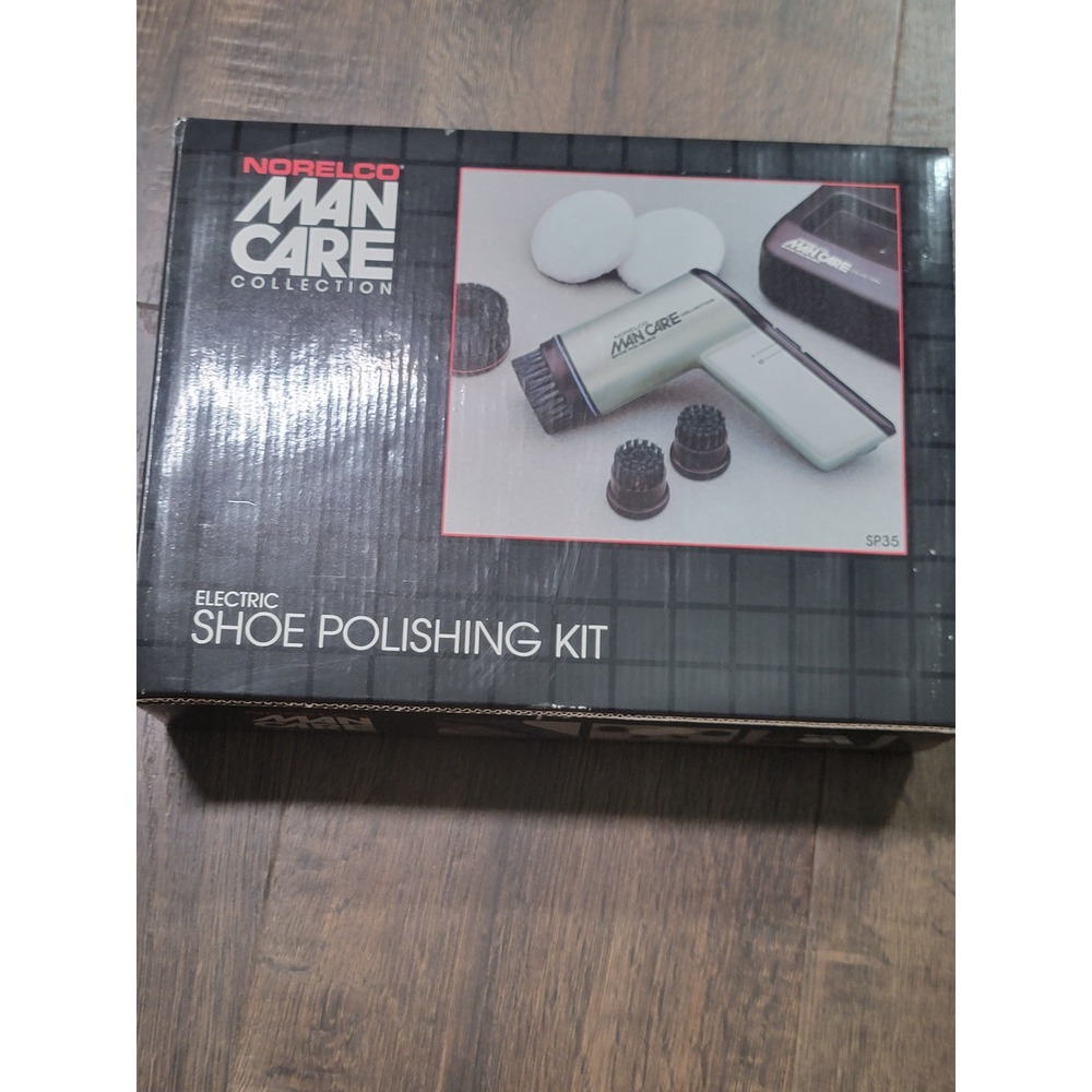 Vintage Norelco‎ Man Care Electric Shoe Polishing Kit SP35 1984 New Open Box